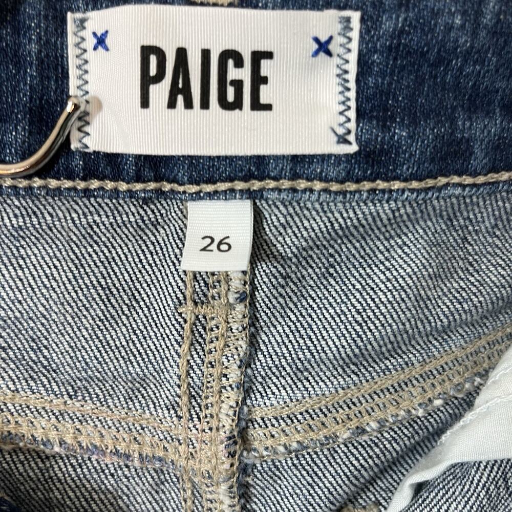 Paige Jimmy Jimmy Short Distressed Denim Shorts Stretch Women's Blue Size 26 - Picture 7 of 8